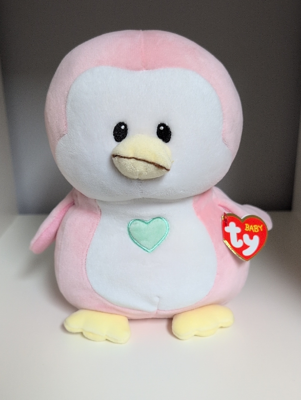 💜2/$20💜 Baby Ty Pink Penguin Penny 8" 2017 BNWMT Collectible Plush Soft Heart